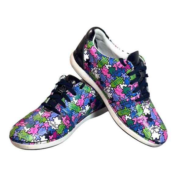 Alegria By PG Lite Womens Sneakers Size 40 9.5 Autism Essence Puzzle Print READ - Picture 2 of 12